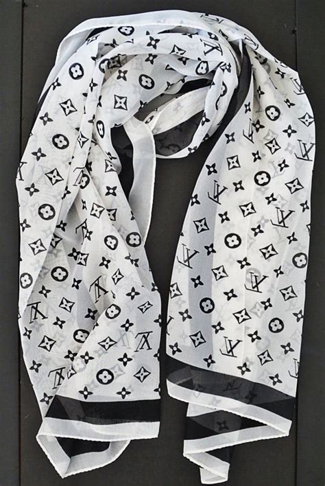 lv scarf black and white|louis vuitton black scarves.